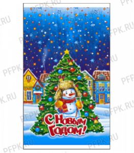 Пакет НГ прозр. с рис. + мет. 20х35 Полярная ночь [100/2000]