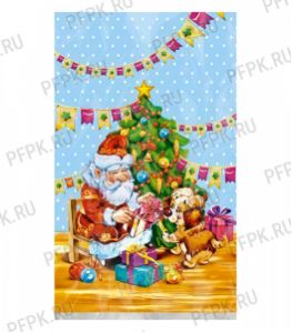 Пакет НГ прозр. с рис. + мет. 20х35 Гирлянда [100/2000]