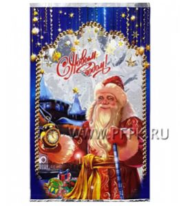 Пакет НГ прозр. с рис. + мет. 25х40 Дед Мороз [100/1000]