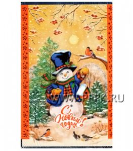 Пакет НГ прозр. с рис. + мет. 25х40 Гроздья рябины [100/2000]