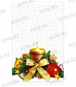 Пакет НГ прозр. с рис. + мет. 25х40 Тепло свечи [100/2000]