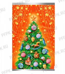 Пакет НГ прозр. с рис. + мет. 25х40 Звездный час [100/2000]