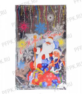 Пакет НГ прозр. с рис. + мет. 25х40 Сказка [100/1000]
