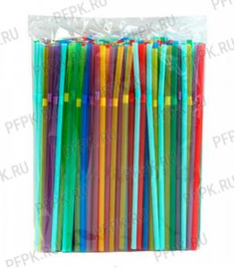 Трубочки со сгибом гофрированные 5х210мм (уп. 250 шт.) Цветные [1/48]