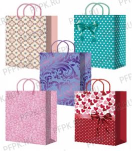 Сумочка бумажная 18х22х10 МЕГА (M) М25-226/227/228/229/230 (Цветы) [10/200]