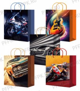 Сумочка бумажная 26х32х13 МЕГА (L) L-359/360/361/362/363 (Драйв) [10/200]