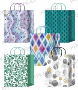 Сумочка бумажная 11х13х6 МЕГА (S) S-167/168/169/170/171 (Орнамент) [10/200]