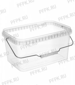 Ведро 5,8л прямоугольное, 293 (без крышки) Прозрачное (металлическая ручка) [1/25]