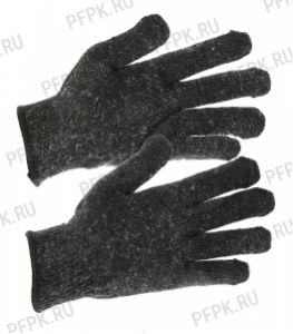 Перчатки полушерстяные ДВОЙНЫЕ Черные (ЮИ90140) [5/200]