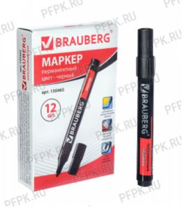 Маркер BRAUBERG Контракт, круглый 3мм Черный (150-465) [12/1152]