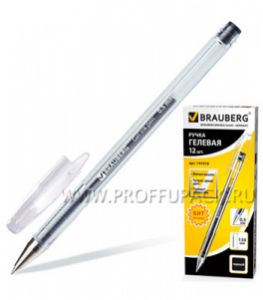 Ручка гелевая BRAUBERG JET GEL INK PEN 0.5мм Черная (141-018) [12/1728]