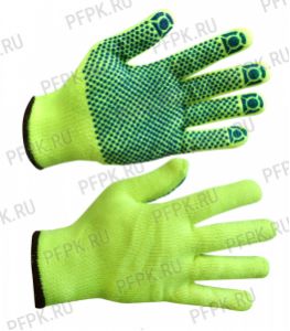 Перчатки зимние акриловые ТОЧКА Жёлтые [5/100]