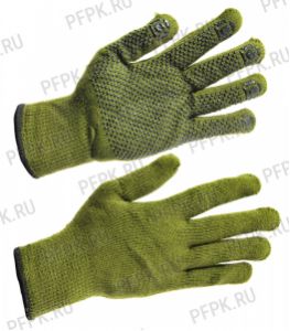 Перчатки зимние акриловые ТОЧКА Зелёные [5/100]
