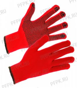 Перчатки зимние акриловые ТОЧКА Красные [10/100]
