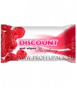 Салфетки влажн. DISCOUNT (уп. 15 шт.) Малина [100/100]