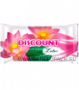 Салфетки влажн. DISCOUNT (уп. 15 шт.) Лотос [100/100]