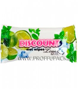 Салфетки влажн. DISCOUNT (уп. 15 шт.) Лайм/мята [100/100]