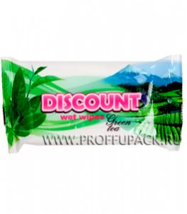 Салфетки влажн. DISCOUNT (уп. 15 шт.) Зелёный чай [100/100]