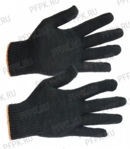 Перчатки х/б без покрытия 4-нитка 10-класс Черные (ЮИ90110) [10/500]