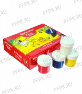 Гуашь 12 цветов, 20мл. BRAUBERG (190-557) [1/18]