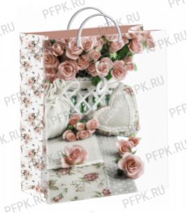 Пакет СОФТПЛАСТ с пласт.ручкой 40х30 (140мкм) мяг.пластик ТИКО Кремовые розы [1/40]