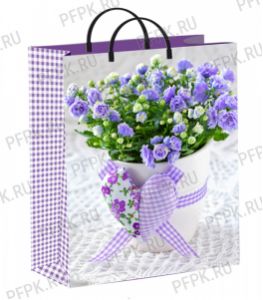 Пакет СОФТПЛАСТ с пласт.ручкой 40х30 (140мкм) мяг.пластик ТИКО Лиловое сердце [1/40]