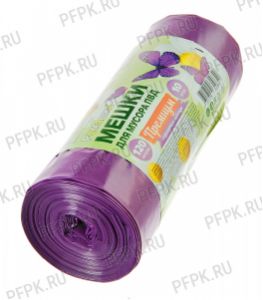 Мешки д/м, 120л РОМАШКА ПРЕМИУМ [рул.10шт] ПВД 70х110 ЦВ Фиолетовые ВР-0052(Б) [1/12]