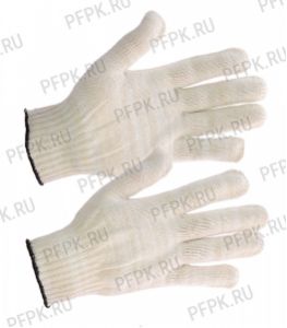 Перчатки х/б без покрытия 5-нитка 10-класс ЭКОНОМ Белые (ЮИ80120) [10/400]