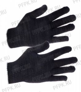 Перчатки х/б без покрытия 5-нитка 10-класс ЭКОНОМ Черные (ЮИ90120) [10/400]