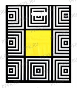 БРОНЗ, вырубная ручка, 38х45+3 (60мкм) ГЛЯНЕЦ, ТИКО Желтый квадрат [50/500]