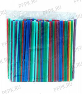 Трубочки для молочного коктейля 8х240мм (уп. 250 шт.) Цветные [1/23]