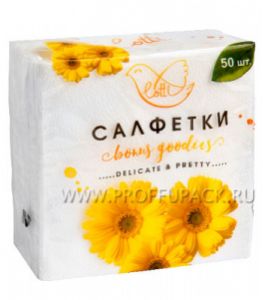 Салфетки бум. LOTTI 25х25, 1-сл. (50 листов) Белые [1/90]