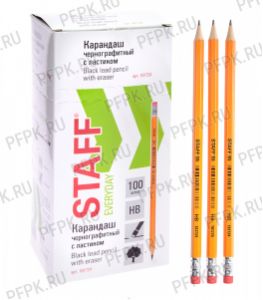 Карандаш деревянный с ластиком STAFF EVERYDAY (181-724) [100/3000]