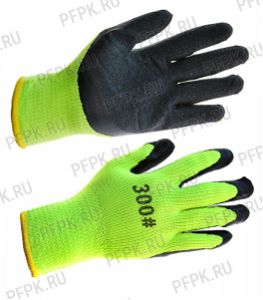 Перчатки зимние акриловые ПЕНА Салатовые с черным покрытием [10/480]