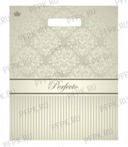 ПЕРФЕКТО, вырубная ручка, 30х37+3 (90мкм) ПВД, ТИКО Бежевое серебро [25/400]