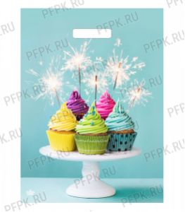 БУТИК, вырубная ручка, 34х45+3 (33мкм) ПНД, ТИКО Кексики [50/800]