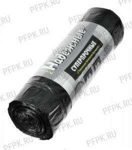 Мешки д/м 60л с завязками РОМАШКА НАДЕЖНЫЕ [рул.10шт] ПВД 60х80 ЦВ Суперпрочные черные ВЗ-060-10/11 [1/24]