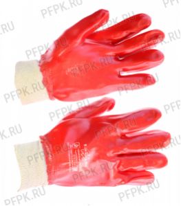Перчатки х/б с нитриловым обливом ГРАНАТ Красный облив [12/120]