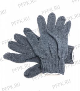 Перчатки без покрытия 5-нитка 7,5-класс 40гр (Китай) Серые [10/400]