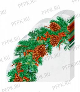 Салфетки НГ бум. BOUQUET РОНДО, 3-сл.,с рис. (12 листов) Новогодний венок-3 [15/15]