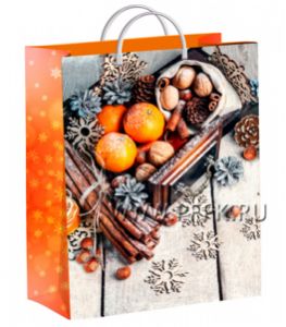 НГ СОФТПЛАСТ с пласт.ручкой 30х40 (140мкм) мяг.пластик ТИКО Мандариновое настроение [1/40]