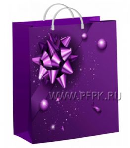 НГ СОФТПЛАСТ с пласт.ручкой 30х40 (140мкм) мяг.пластик ТИКО Фиолетовый подарок [1/40]