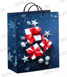 НГ СОФТПЛАСТ с пласт.ручкой 30х40 (140мкм) мяг.пластик ТИКО Новогодние подарочки [1/40]