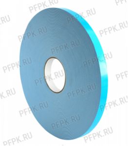 Клейкая лента двухсторонняя вспененная 19х50 (Голубой лайнер) Белая ПЭ 142-675 [1/20]