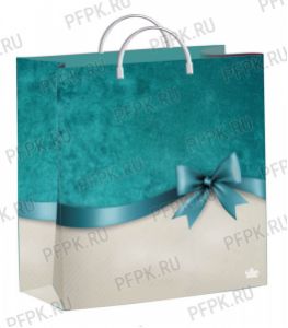 Пакет СОФТПЛАСТ с пласт.ручкой 24х26 (140мкм) мяг.пластик ТИКО Бирюзовый бантик [1/40]