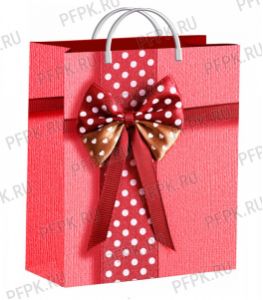 Пакет СОФТПЛАСТ с пласт.ручкой 24х26 (140мкм) мяг.пластик ТИКО Бантик в горошек [1/40]