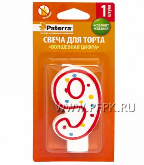 Свеча ЦИФРА PATERRA № 9 (401-512) [12/48]