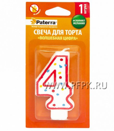 Свеча ЦИФРА PATERRA № 4 (401-507) [12/48]