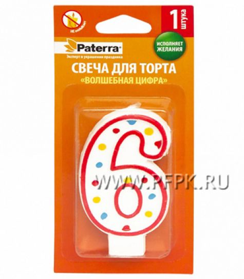 Свеча ЦИФРА PATERRA № 6 (401-509) [12/48]