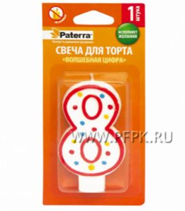 Свеча ЦИФРА PATERRA № 8 (401-511) [12/48]